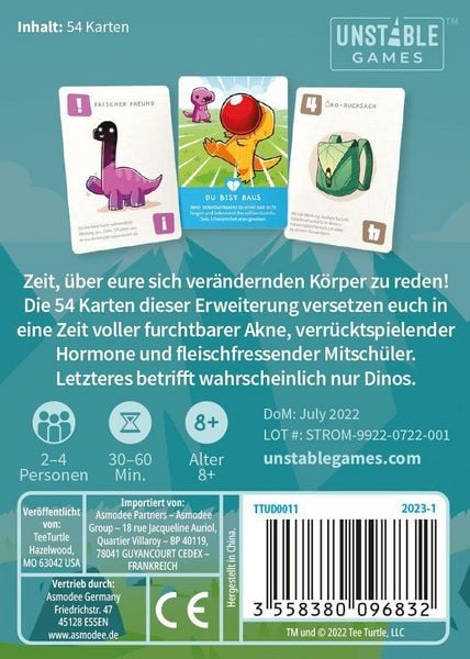 Produktbild: Unstable Games - Happy Little Dinosaurs &ndash; Erweiterung -&nbsp; Pubert&auml;re Probleme