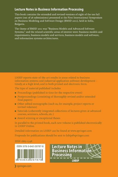 Produktbild: Business Modeling and Software Design
