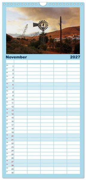 Produktbild: Familienplaner 2027 - Fuerteventura mit 5 Spalten (Wandkalender, 21 x 45 cm) CALVENDO