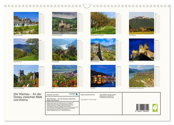 Produktbild: Die Wachau - An der Donau zwischen Melk und Krems (Wandkalender 2026 DIN A3 quer), CALVENDO Monatskalender