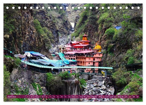 Produktbild: Char Dham - hinduistische Pilgerreise im Himalaya (Tischkalender 2026 DIN A5 quer), CALVENDO Monatskalender