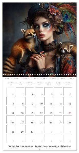 Produktbild: Sensual Women and Exotic Wildlife (Wall Calendar 2026 12 &times; 12 Inch) CALVENDO 12 Month Wall Calendar