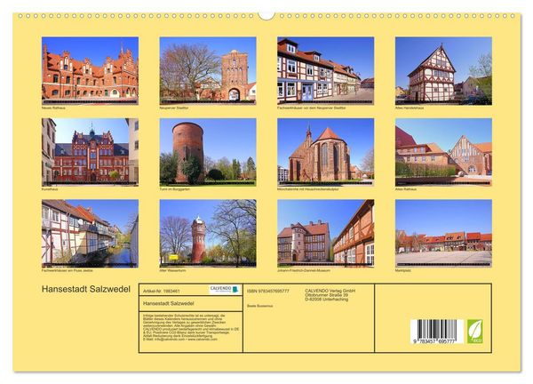 Produktbild: Hansestadt Salzwedel (hochwertiger Premium Wandkalender 2026 DIN A2 quer), Kunstdruck in Hochglanz