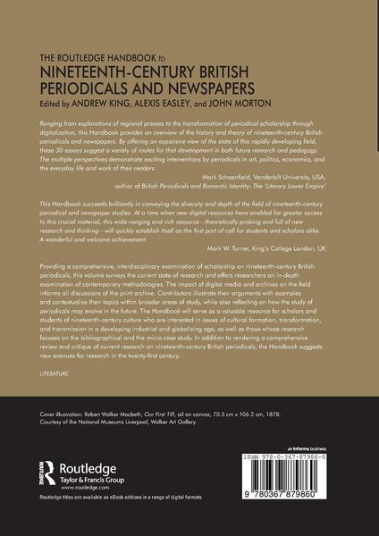 Produktbild: The Routledge Handbook to Nineteenth-Century British Periodicals and Newspapers