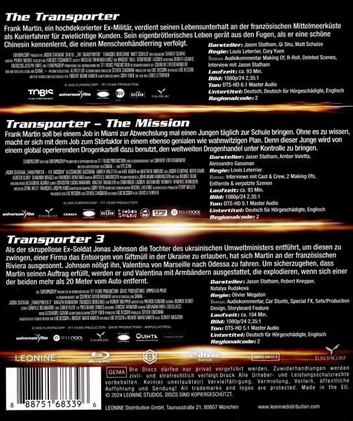 Produktbild: Transporter Trilogie [3 BRs]