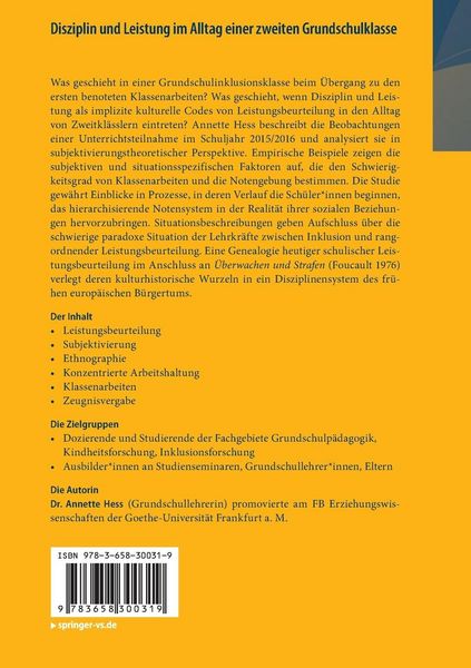 Produktbild: Disziplin und Leistung im Alltag einer zweiten Grundschulklasse