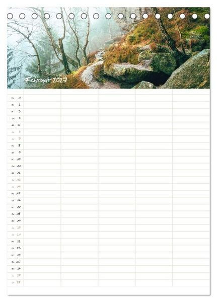 Produktbild: Familienkalender - Wandern im Elbsandsteingebirge (Tischkalender 2027 DIN A5 hoch), CALVENDO Monatskalender