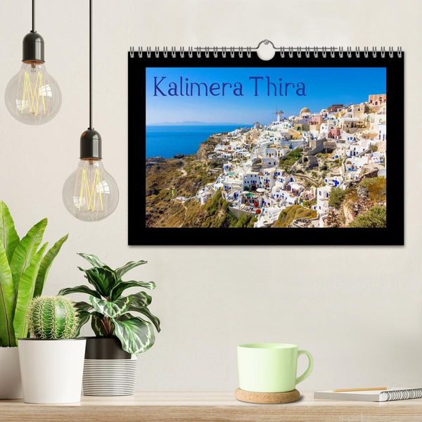 Produktbild: Kalimera Thira - Santorini, die sch&ouml;nste der Kykladen stellt sich vor (Wandkalender 2026 DIN A4 quer), CALVENDO Monatskalender
