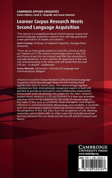 Produktbild: Learner Corpus Research Meets Second Language Acquisition