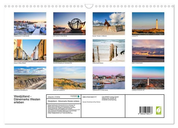 Produktbild: Westj&uuml;tland - D&auml;nemarks Westen erleben (Wandkalender 2026 DIN A3 quer), CALVENDO Monatskalender