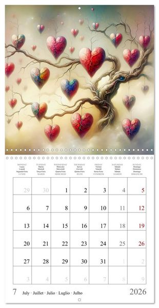 Produktbild: Branches du c&oelig;ur (Calendrier mural carr&eacute; 2026 30x30 cm) Calendrier double avec une page pour vos prises de notes