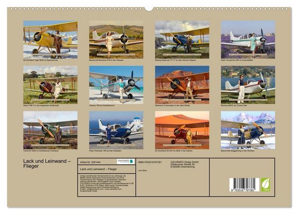 Produktbild: Lack und Leinwand &ndash; Flieger (hochwertiger Premium Wandkalender 2027 DIN A2 quer), Kunstdruck in Hochglanz