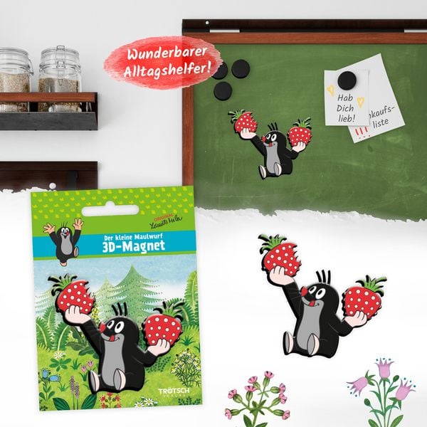 Produktbild: Tr&ouml;tsch Der kleine Maulwurf 3D-Magnet Erdbeere