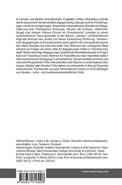 Produktbild: Transitr&auml;ume und transitorische Begegnungen in Literatur, Theater und Film
