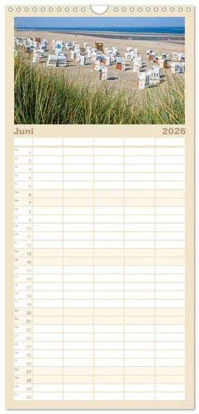 Produktbild: Familienplaner 2026 - Moin Spiekeroog mit 5 Spalten (Wandkalender, 21 x 45 cm) CALVENDO
