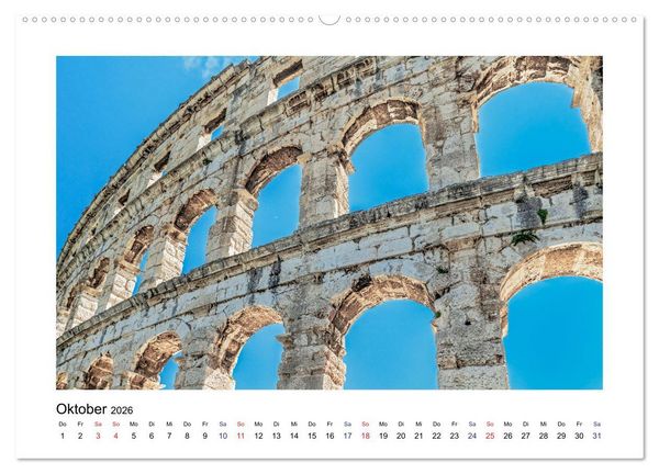 Produktbild: Istrien - Piran &bull; Novigrad &bull; Rovinj &bull; Pula (hochwertiger Premium Wandkalender 2026 DIN A2 quer), Kunstdruck in Hochglanz