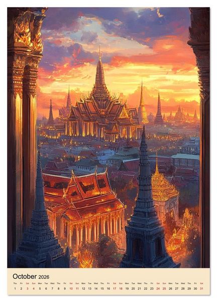 Produktbild: Thailand meets Anime (Wall Calendar 2026 DIN A3 portrait), CALVENDO 12 Month Wall Calendar