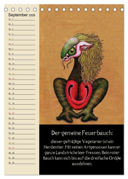 Produktbild: Fabelhafte Wesen / Geburtstagskalender (Tischkalender 2026 DIN A5 hoch), CALVENDO Monatskalender