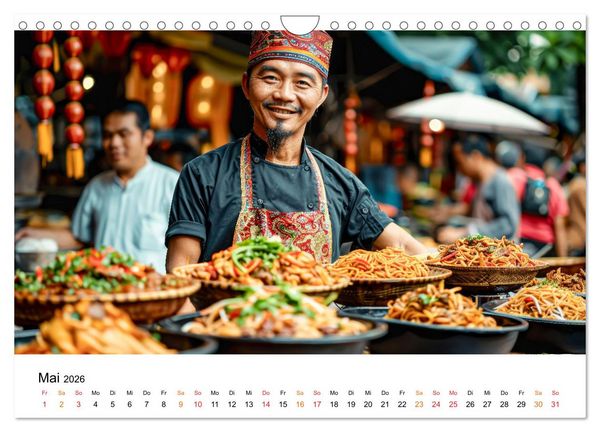 Produktbild: Street Food f&uuml;r Gourmets (Wandkalender 2026 DIN A4 quer), CALVENDO Monatskalender