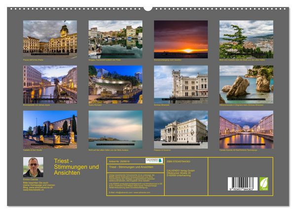 Produktbild: Triest - Stimmungen und Ansichten (hochwertiger Premium Wandkalender 2026 DIN A2 quer), Kunstdruck in Hochglanz
