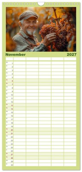 Produktbild: Familienplaner 2027 - Wein begeistert mit 5 Spalten (Wandkalender, 21 x 45 cm) CALVENDO