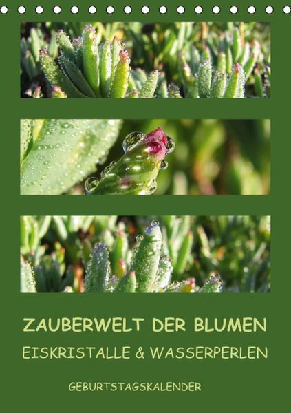 Produktbild: Zauberwelt der Blumen - Eiskristalle & Wasserperlen / Geburtstagskalender (Tischkalender immerw&auml;hrend DIN A5 hoch)