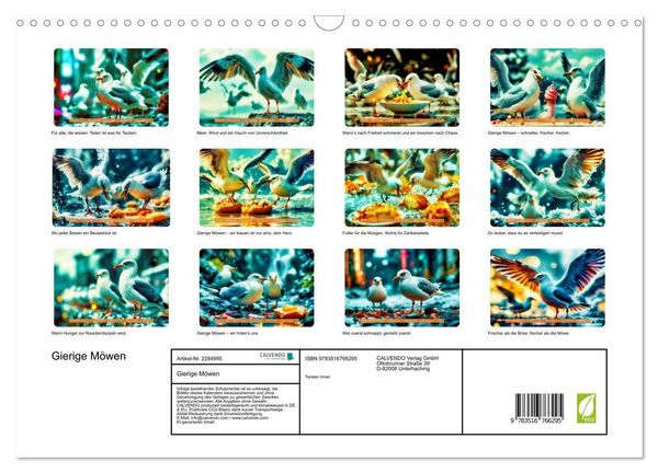 Produktbild: Gierige M&ouml;wen (Wandkalender 2027 DIN A3 quer), CALVENDO Monatskalender