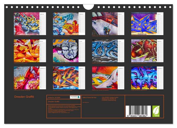 Produktbild: Dresden Graffiti (Wandkalender 2026 DIN A4 quer), CALVENDO Monatskalender