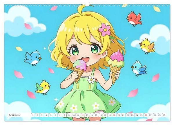Produktbild: Kawaii Traumwelten (Wandkalender 2026 DIN A2 quer), CALVENDO Monatskalender