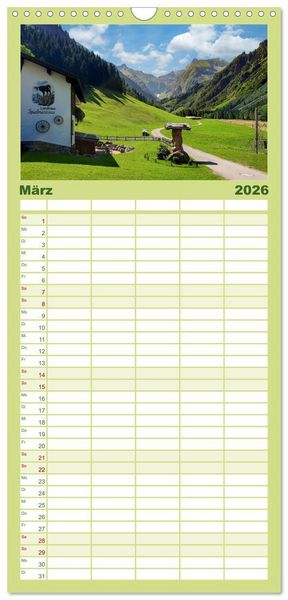 Produktbild: Familienplaner 2026 - Oberstdorf - Bergparadies in den Alpen mit 5 Spalten (Wandkalender, 21 x 45 cm) CALVENDO