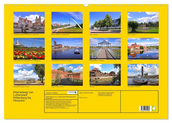 Produktbild: Elberadweg von Lutherstadt Wittenberg bis Hitzacker (Wandkalender 2026 DIN A2 quer), CALVENDO Monatskalender