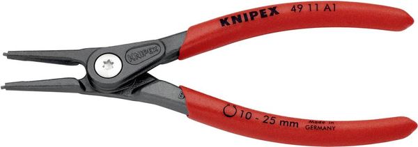 Knipex 49 11 A1 Seegeringzange Passend für (Seegeringzangen) Außenringe  10-25 mm Spitzenform (Details) gerade