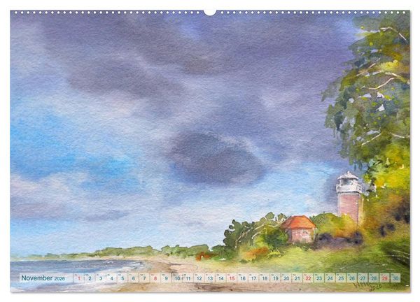 Produktbild: Heiligenhafen in Aquarell (Wandkalender 2026 DIN A2 quer), CALVENDO Monatskalender