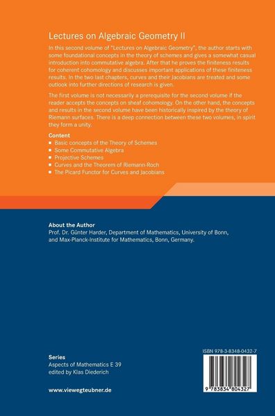 Produktbild: Lectures on Algebraic Geometry II