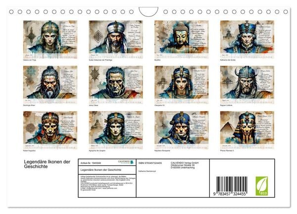 Produktbild: Legend&auml;re Ikonen der Geschichte (Wandkalender 2026 DIN A4 quer), CALVENDO Monatskalender