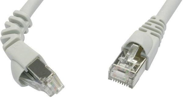 Telegärtner 100008287 RJ45 Netzwerkkabel, Patchkabel CAT 6a S/FTP 2.00 m Grau Flammwidrig, mit Rastnasenschutz 1 St.