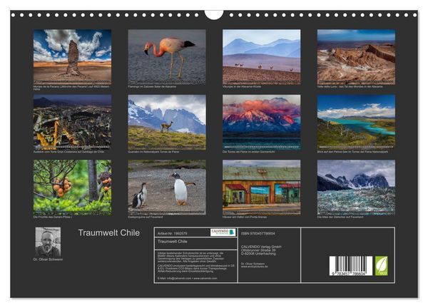 Produktbild: Traumwelt Chile (Wandkalender 2026 DIN A3 quer), CALVENDO Monatskalender