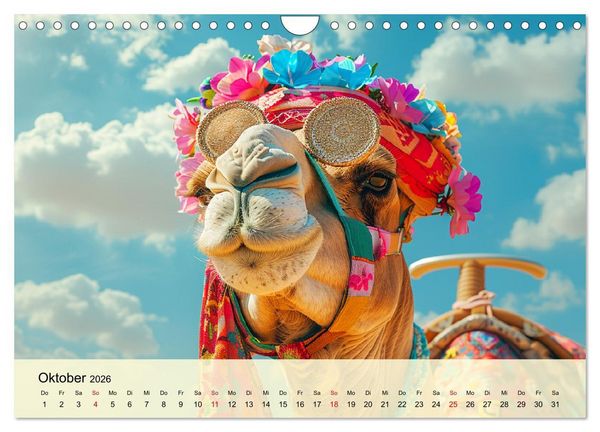 Produktbild: Modische Kamele in der W&uuml;ste. Extravagante Highlights (Wandkalender 2026 DIN A4 quer), CALVENDO Monatskalender