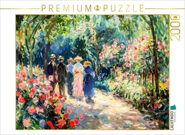 Produktbild: CALVENDO Puzzle Impressionistische Spazierg&auml;nger im bl&uuml;henden Rosengarten | 2000 Teile Lege-Gr&ouml;&szlig;e 90x67cm Foto-Puzzle f&uuml;r gl&uuml;ckliche Stunden