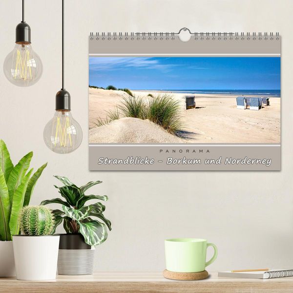 Produktbild: Strandblicke Borkum und Norderney (Wandkalender 2026 DIN A4 quer), CALVENDO Monatskalender