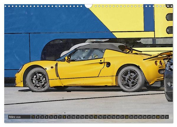 Produktbild: Sportwagen in knalligem Graffiti Style (Wandkalender 2026 DIN A3 quer), CALVENDO Monatskalender