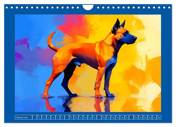 Produktbild: Kraftvolle Partner. Hunde in k&uuml;nstlerischer &Ouml;loptik (Wandkalender 2026 DIN A4 quer), CALVENDO Monatskalender