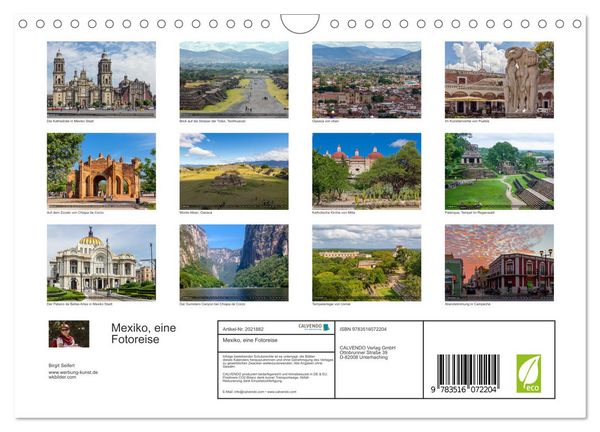 Produktbild: Mexiko, eine Fotoreise (Wandkalender 2026 DIN A4 quer), CALVENDO Monatskalender