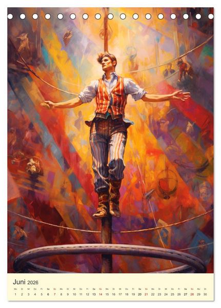 Produktbild: Zirkus. Manege frei! Willkommen im nostalgischen Wunderland (Tischkalender 2026 DIN A5 hoch), CALVENDO Monatskalender