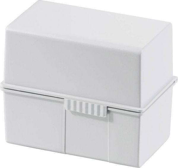 Produktbild: HAN 977-11 Karteibox Lichtgrau max. Anzahl der Karten: 300 Karten DIN A7 quer Stahlscharnier, Deckel als zus&auml;tzlicher Trog nutzbar