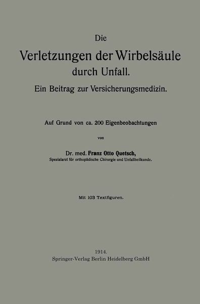 Produktbild: Die Verletzungen der Wirbels&auml;ule durch Unfall