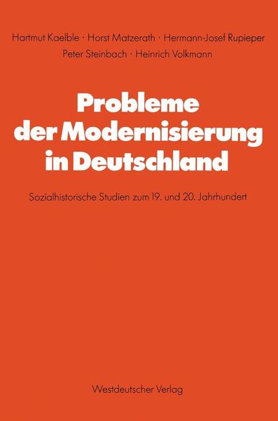 Produktbild: Probleme der Modernisierung in Deutschland