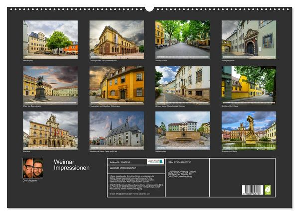 Produktbild: Weimar Impressionen (Wandkalender 2026 DIN A2 quer), CALVENDO Monatskalender