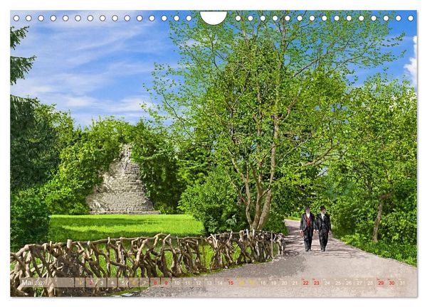 Produktbild: Aschersleben um 1900 &ndash; Auf der alten Burg - Kolorierte Schwarzwei&szlig;fotos (Wandkalender 2027 DIN A4 quer), CALVENDO Monatskalender