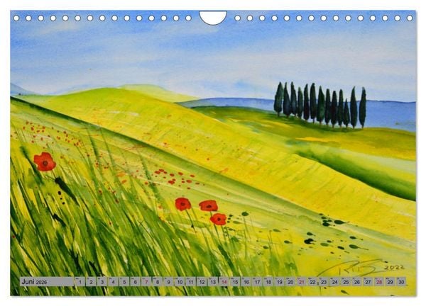 Produktbild: Toskana Aquarelle (Wandkalender 2026 DIN A4 quer), CALVENDO Monatskalender